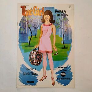 VTG That Girl w/ Marlo Thomas Paper Dolls Book Saalfield 1967 NOS ABC TV Series